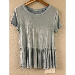 Mossimo Supply Co Jersey Sky Blue Peplum Tee XS